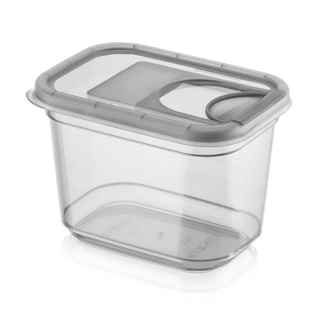 Контейнер для сипучих Violet House Transparent Black з кришкою, 11.5*12*17 см, 1.3 л (0371 Transparente Black д/сипучих 1.3 л)
